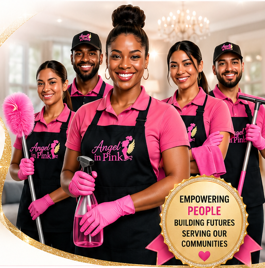 The Angel in Pink cleaning team